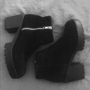 Black heeled booties